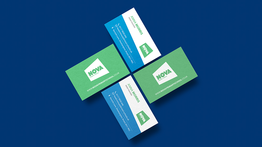 Nova Primary School Stationery Nova business card mockup web - Nova Primary School Stationery