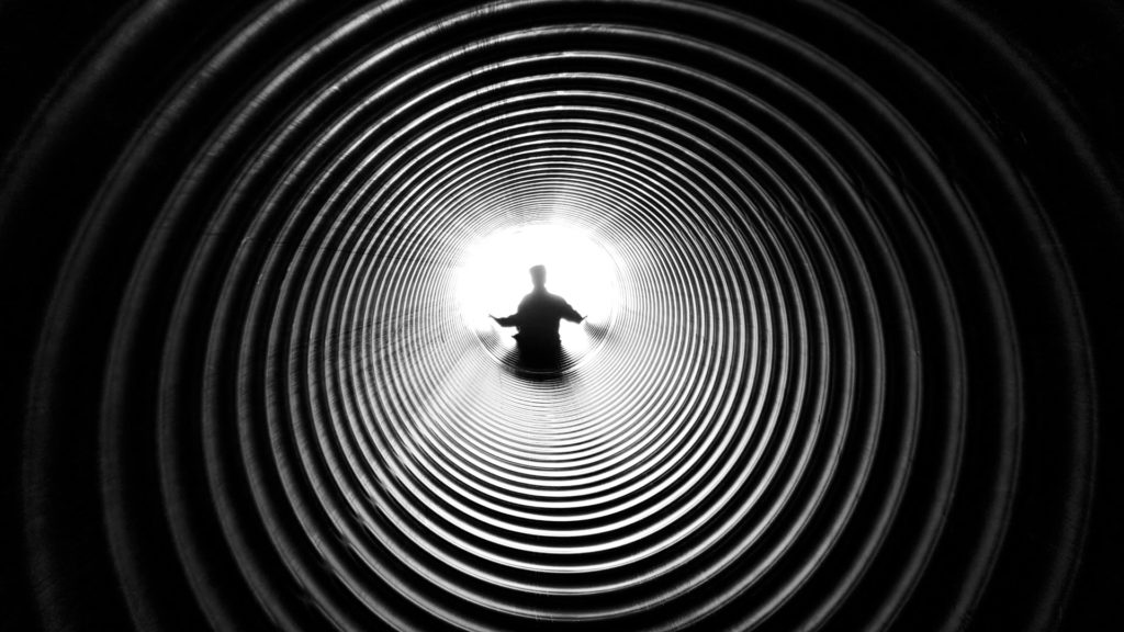 Grayscale Photography Of Person At The End Of Tunnel 211816, Cre8ion