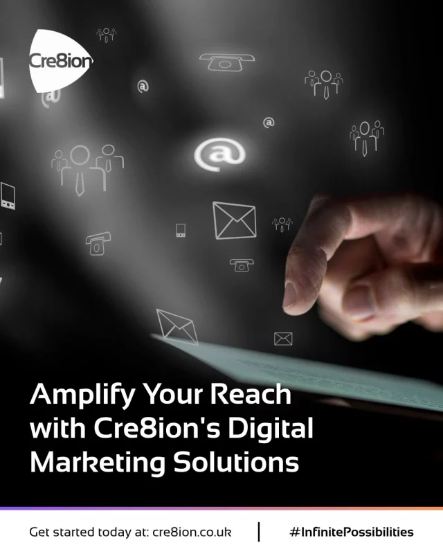 Amplify Your Reach with Cre8ion's Digital Marketing Solutions

Struggling to stand out online? You're not alone. Digital spaces are more crowded than ever. You can no longer just be present. You need an effective strategy. 

At Cre8ion, we offer a full suite of digital marketing services — including SEO, social media marketing, and content creation — all tailored to your brand’s goals.

We create strategies that increase your visibility, expand your reach, and connect with your audience where it matters most.

What does this mean for your business?
✅ More traffic
✅ Better leads
✅ Stronger sales
✅ Results you can measure

Whether you're looking to grow your brand or sharpen your digital presence, our approach ensures your efforts are targeted, impactful, and aligned with what your business really needs.

🚀 Ready to amplify your reach?

Discover more today: cre8ion.co.uk/digital-marketing-packages

#Cre8ionStudios #DigitalMarketing #SEO #ContentMarketing #SocialMediaStrategy #PaidAds #MarketingWithPurpose #DigitalGrowth #MarketingStrategy #AmplifyYourReach